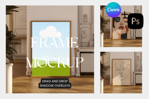 Download Elegant Canva and PSD Frame Mockup - Frame mockup Collection