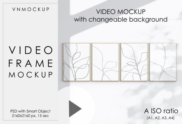 Download Video Frame Mockup, Four Posters Mockup - Frame mockup Collection
