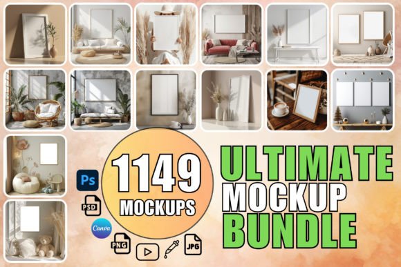 Download Frame Mockup Bundle Canvas Mockup Bundle - Frame mockup Collection