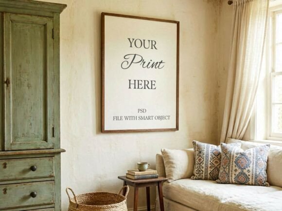 Download Rustic Farmhouse Frame Mockup PSD - Frame mockup Collection