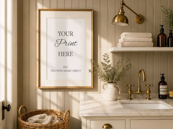 Download Bathroom Frame Mockup Poster Art Mockup - Frame mockup Collection