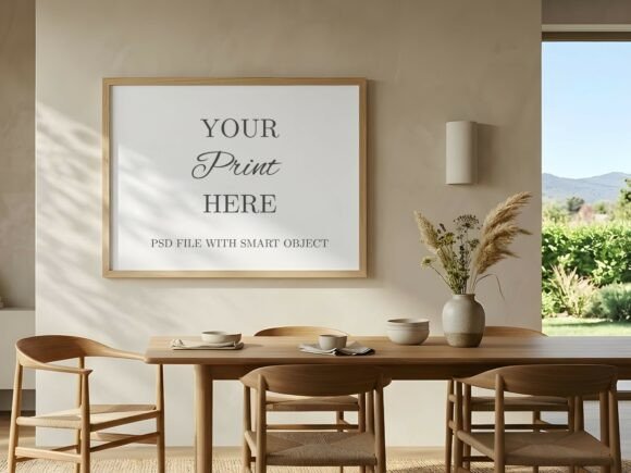 Download Horizontal Frame Mockup Dining Room - Frame mockup Collection