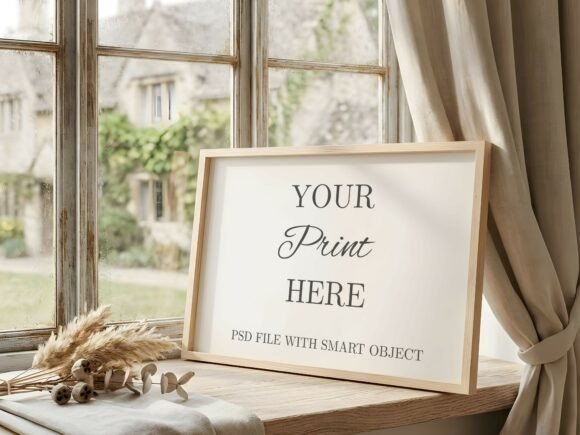 Download Horizontal Frame Mockup Cozy Window - Frame mockup Collection