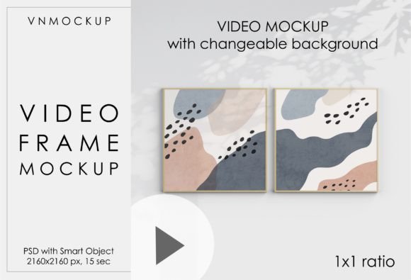 Download Video Frame Mockup, Two Square Frames - Frame mockup Collection
