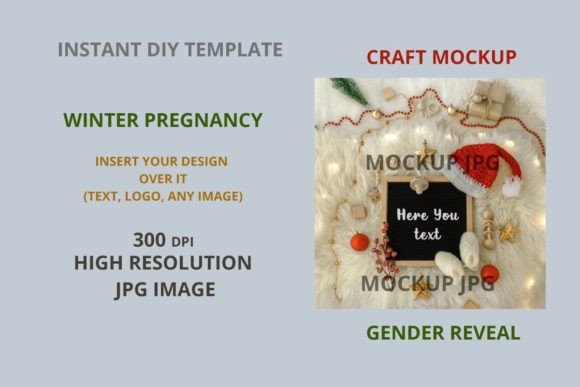 Download Baby Clothing Mockup. Winter Pregnancy - Clothing mockup Collection
