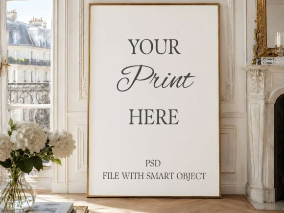 Download Parisian Gold Floor Frame Mockup PSD - Frame mockup Collection