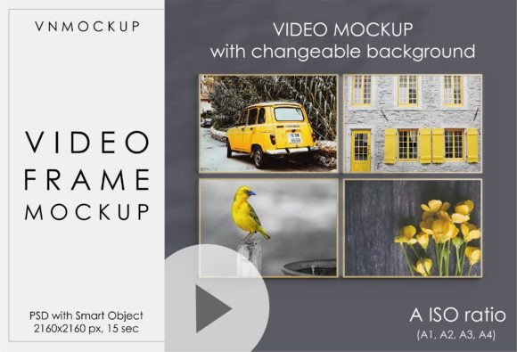 Download Video Frame Mockup, Horizontal Frames - Frame mockup Collection
