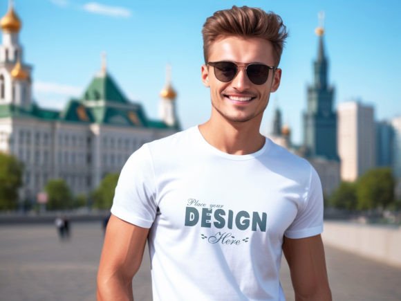 Download Nice Man White T-shirt Mockup Template - Shirt mockup template Collection