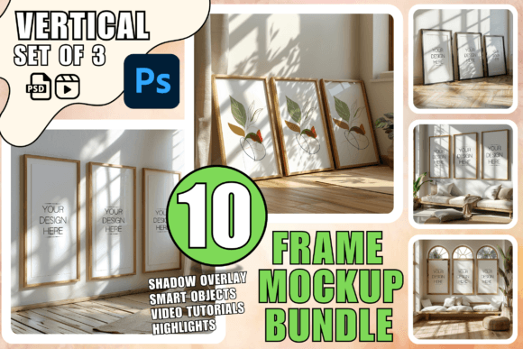 Download PSD Frame Mockup Bundle Set of 3 Frames - Frame mockup Collection